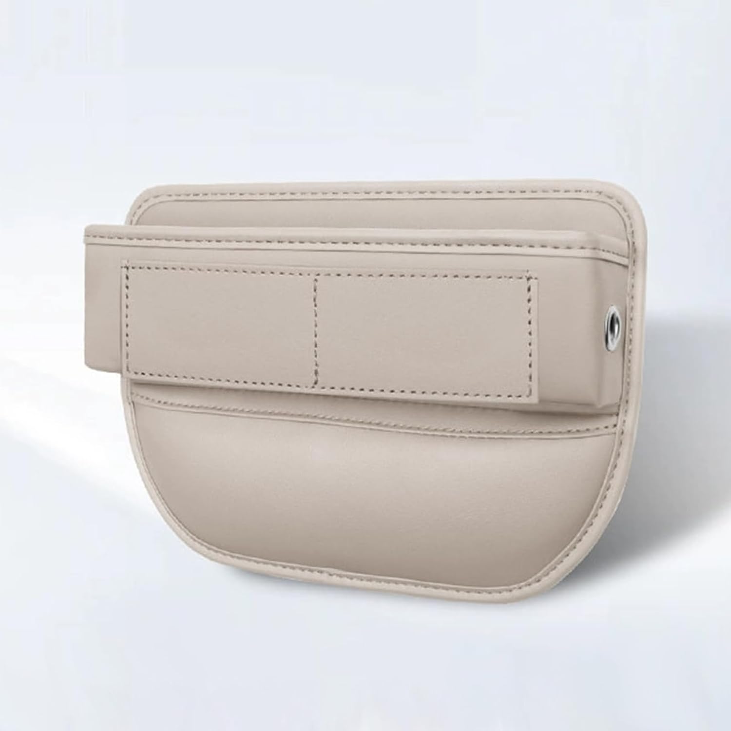 Car Seat Gap Storage Box for Audi Q2 Q3 Q4 Q5 Q6 Q7 Q8 TT TTS TT-RS e-tron GT Soft Anti-Slip Car Gap Bag,Practical Moisture Resistant Seat Gap Filler,Beige-Dual Card