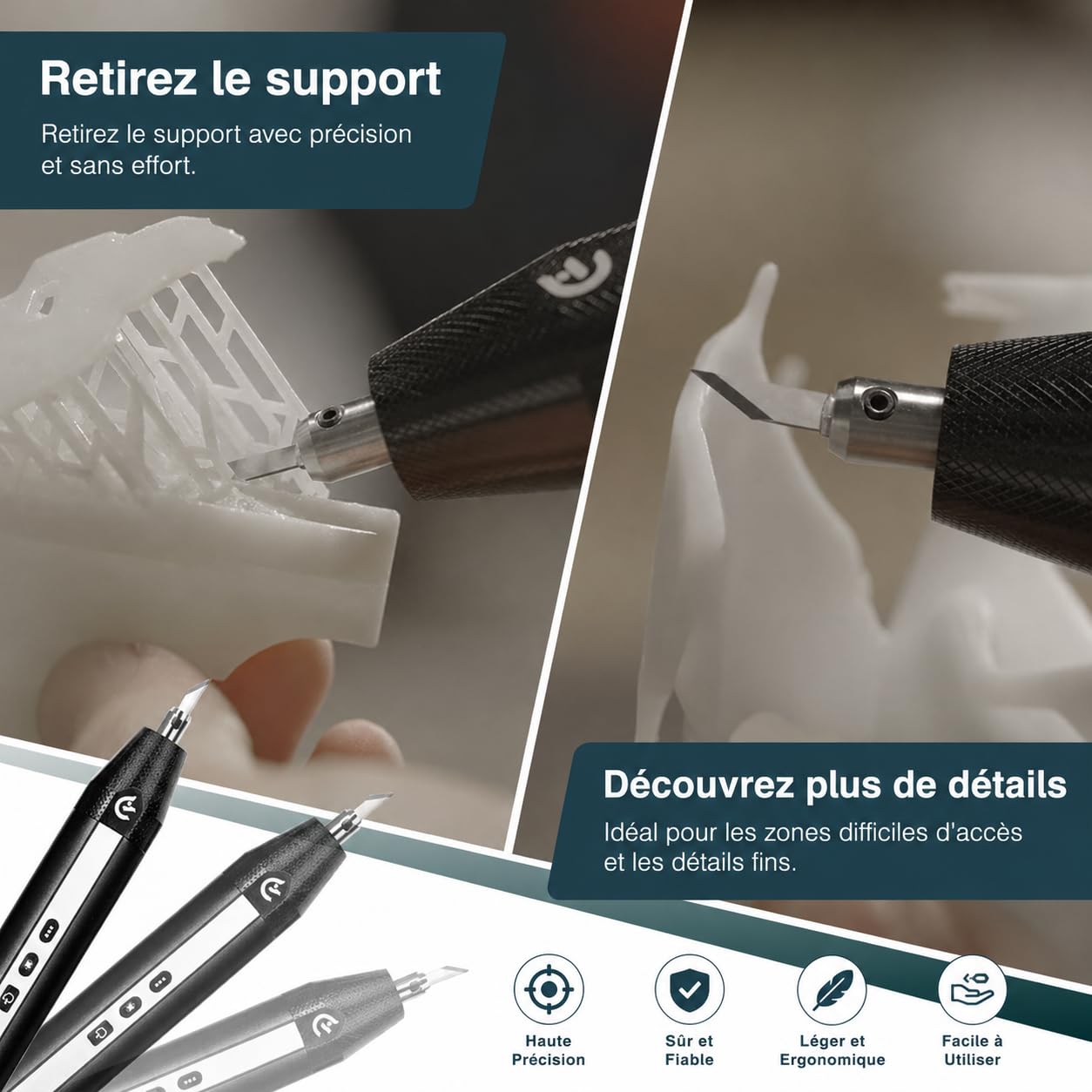 Hanboost C1 Kit de découpe à ultrasons professionnel sans fil multi-matériaux compatible pour projets de bricolage