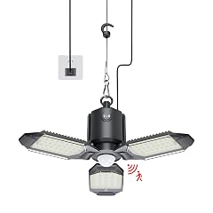 Plug in Garage Light Motion Sensor 80W 8000LM Motion Sensor Lights Indoor Deformable LED Shop Motion Activated Bulb