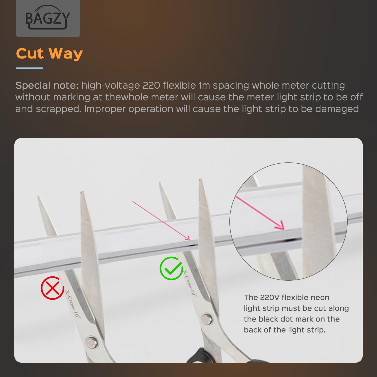 BAGZY Striscia LED Neon 10 Metri Tubo LED Flessibile Esterno Impermeabile Luminosa 220V IP65 120 LED/M Corda Stringa Lampada con Alimentatore di rete e Controller,per Camera da Letto(Giallo)