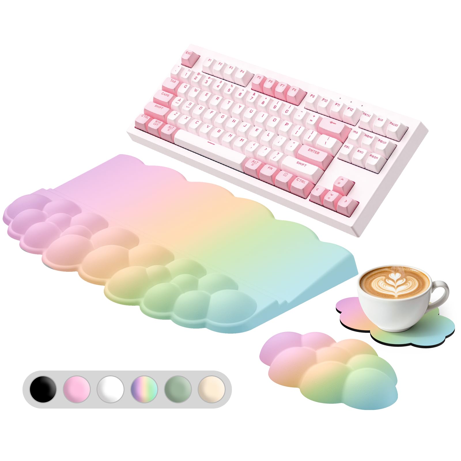 Sushret Cloud Wrist Rest with Keyboard Stand, Keyboard Riser with Wrist Pad
