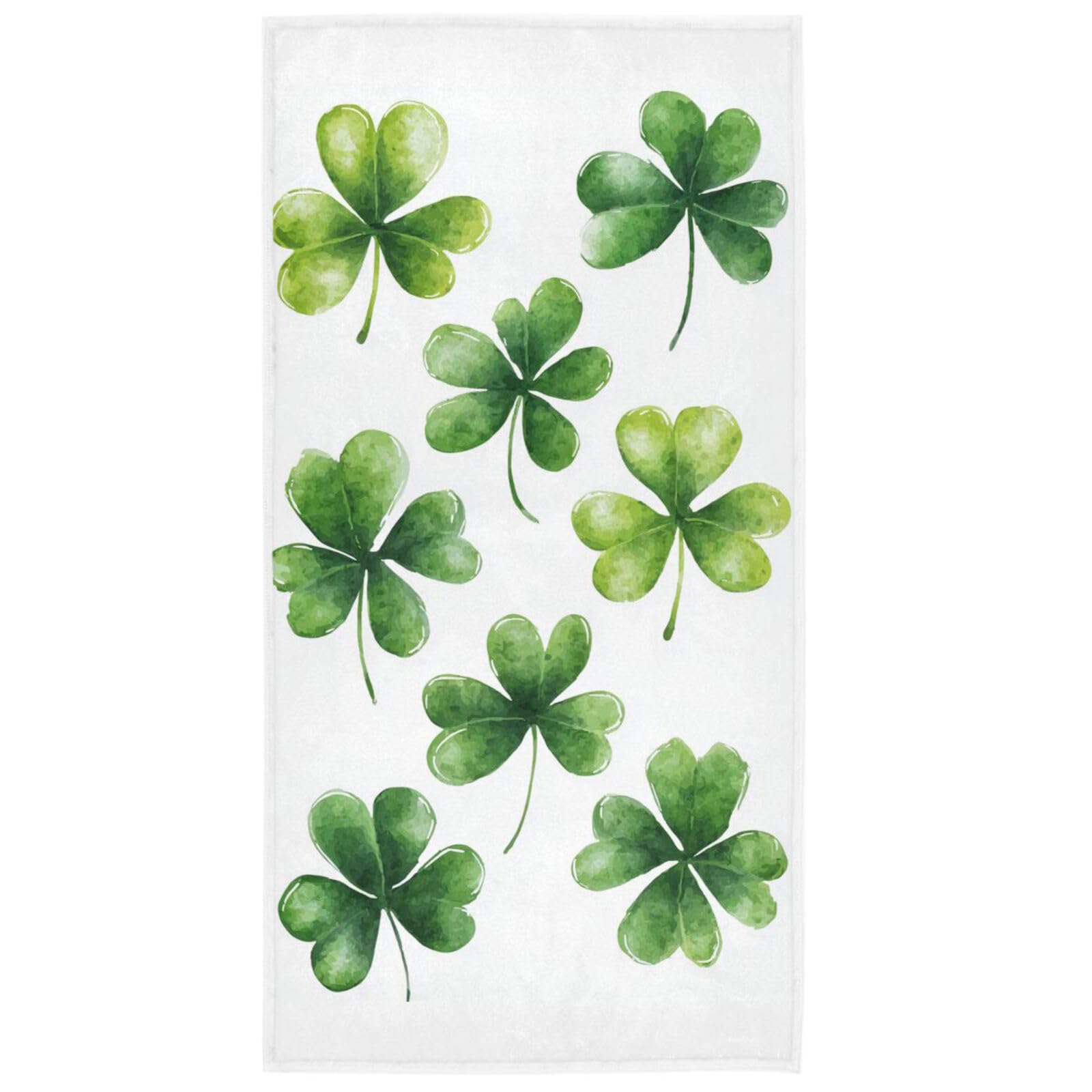 Wamika St Patricks Day Shamrock Hand Towels Chic Lucky Clover Face Towel Soft Thin Guest Towel Portable Kitchen Tea Towels Dish Washcloths Bath