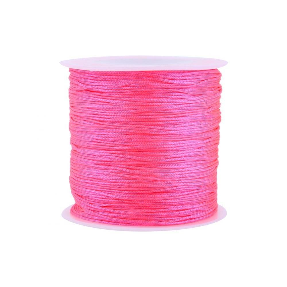 Haofy Nylon Koord 100 m x 0,8 mm - Kralen- en Macramédraadkabel Voor Doe-Het-Zelf Handwerk, Armbanden, Halskettingen - Rattail Nylondraad, Satijnen Koord Voor Het Maken Van Sieraden