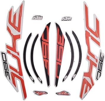 Sticker & Decal for Bike (Orange, White) (DATEEN_390_White_BIKEchi)