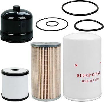 Maintenance Filter set w/Sealing gasket Fits for Hino 258 268 338 2011-2019 Replace 15613-E0110 23304-E0020 23304-EV023 S1222-EV011 CV15011