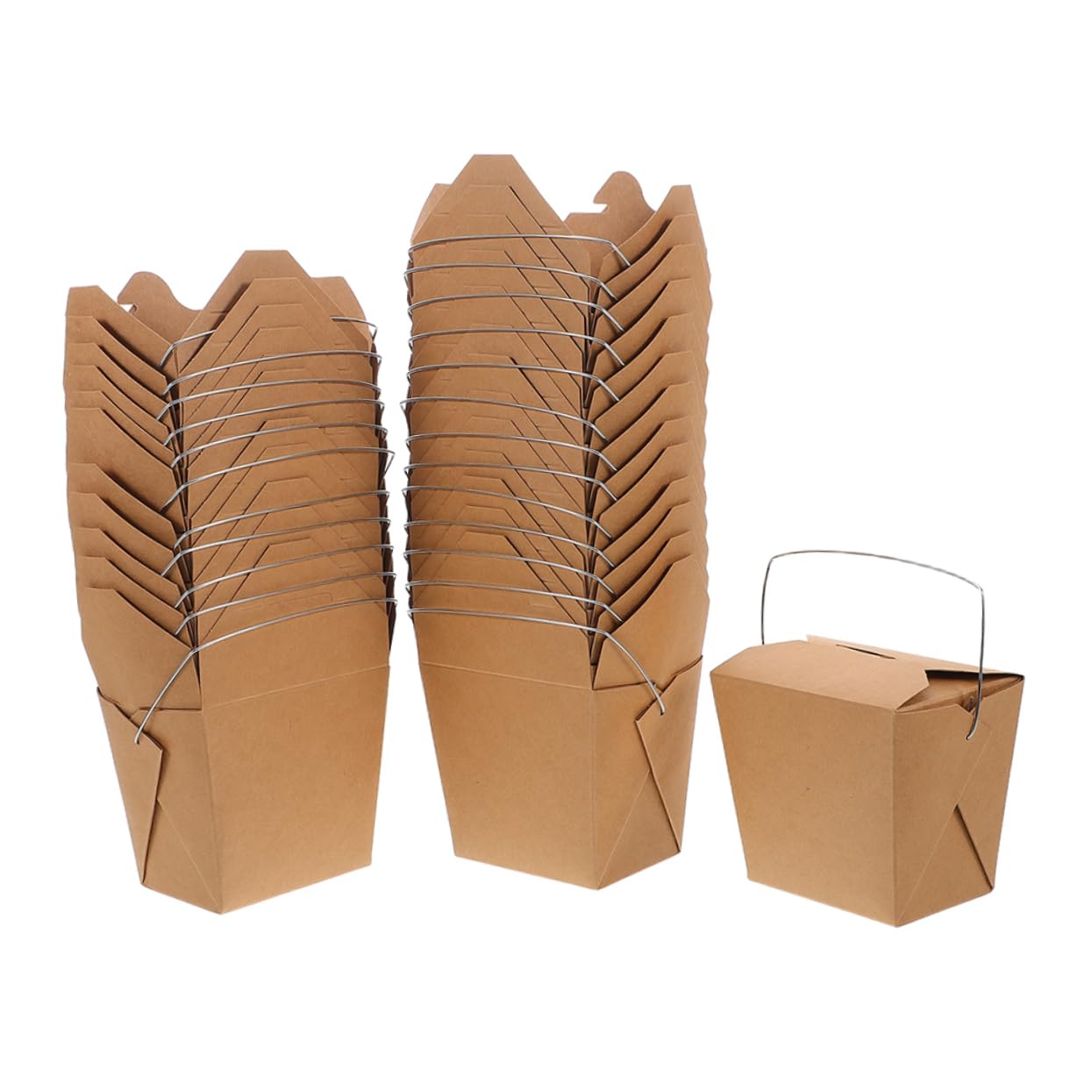 Scatola da Asporto per Alimenti in Carta con Manico in Ferro, 26oz, 50 Pezzi, per Riso Fritto e Patatine, Ufficio