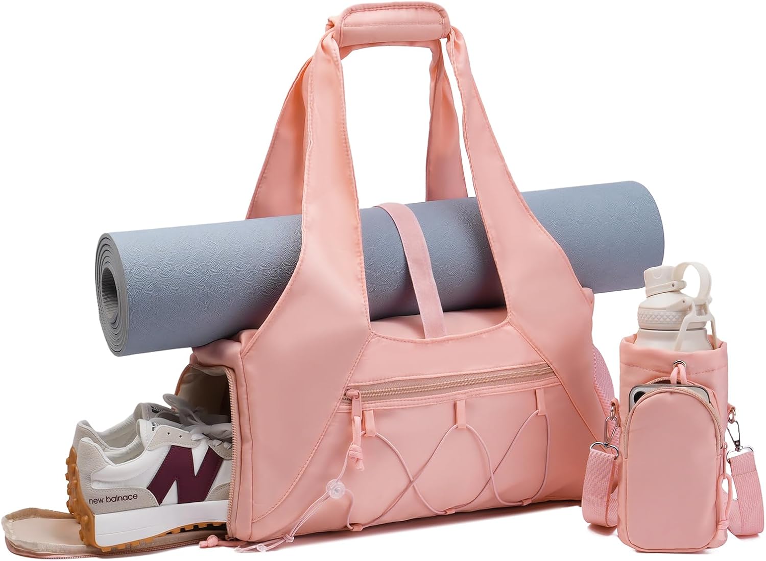 Handbag for Women Yoga Bag Large Capacity Yoga Pad Buckle with Shoe Compartment Water Bottle Sports Gym Bag Travel