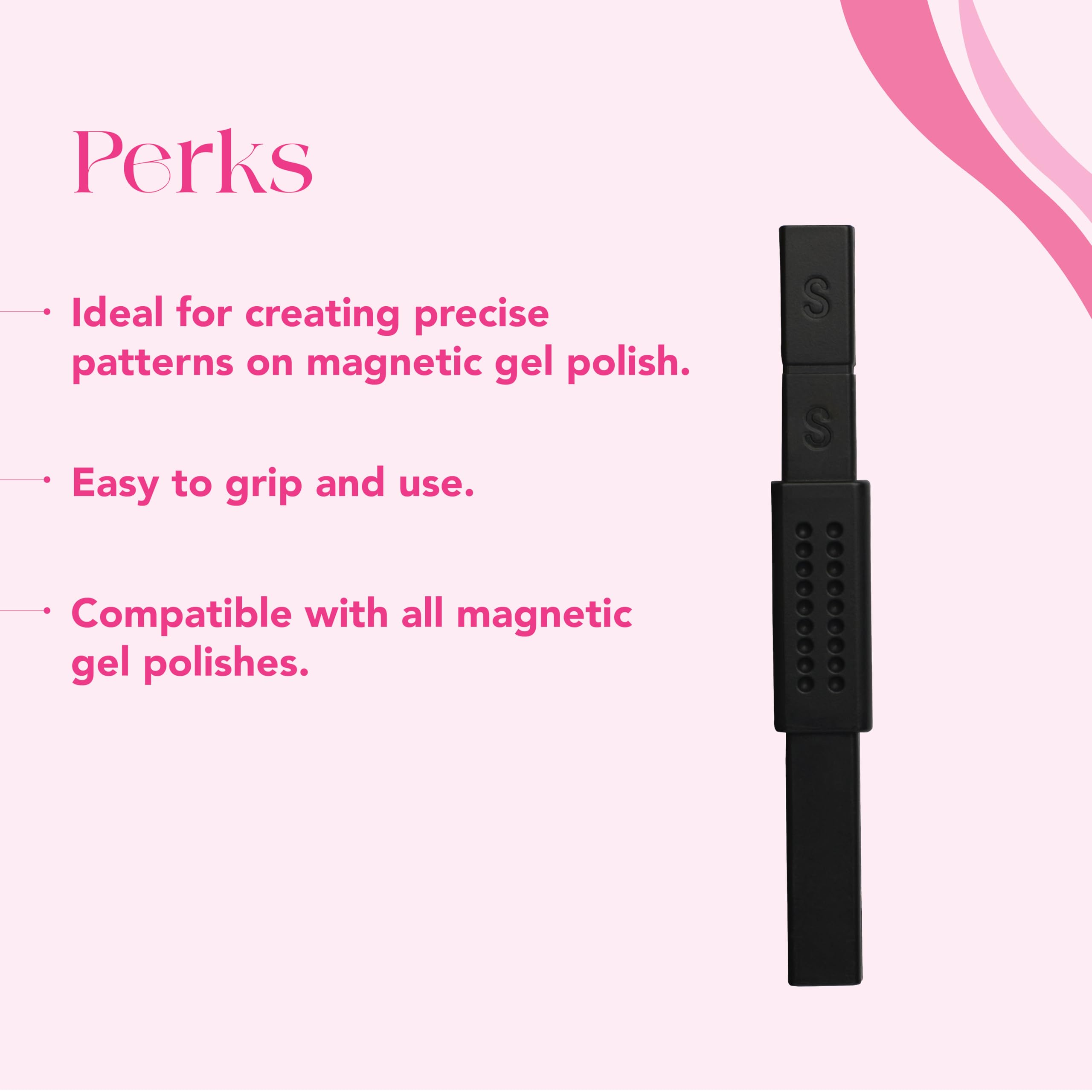 Sponsor Nail Magnet Stick – 3D Magnetic Nail Art Tool for Cat Eye Gel Polish | Create Cross, Effects with Strong Magnetic Force | DIY Nail Design Tool for Salon & Home (Black) 1