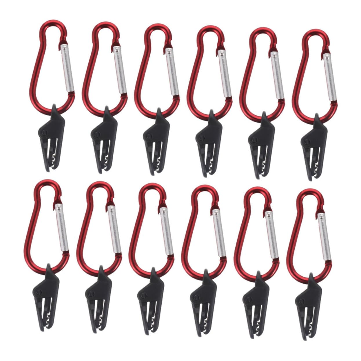 OSOLADY 12 Pack Tent Fixing Clips Alligator Clips Carabiner Tarpaulin Clamp Camping Tent Hardware for Tarp Outdoor Accessories