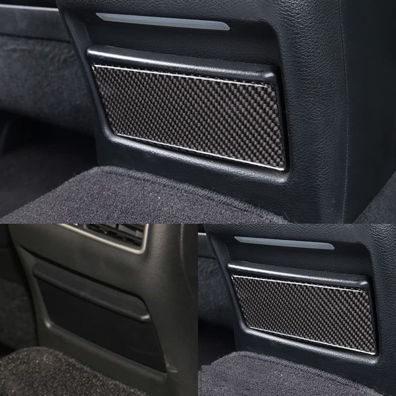 Toworldit Soft Carbon Fiber Interior Dashboard Decoration Kit Trim Sticker Compatible Infiniti Q50 Q60 2014-2019 (Rear Seat Ashtray Panel Sticker)