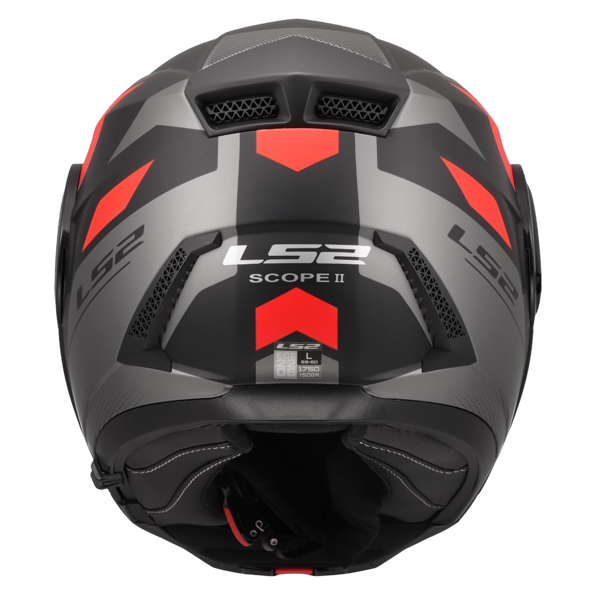 LS2, Casco Moto Modular SCOPE II DURIA Black Red, XS