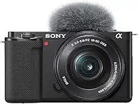 Sony Alpha ZV-E10L - Câmara vlog sem espelho de lentes intercambiáveis com lente de kit Power Zoom de 16-50 mm f/3,5-5,6, ecrã de ângulo variável para vlogging, cor preta