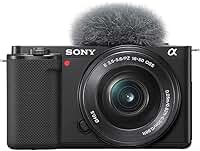 Sony Alpha ZV-E10L - Câmara vlog sem espelho de lentes intercambiáveis com lente de kit Power Zoom de 16-50 mm f/3,5-5,6, ecrã de ângulo variável para vlogging, cor preta