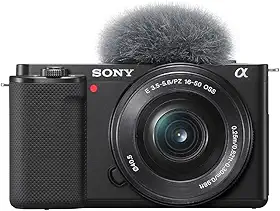 Sony Alpha ZV-E10L - Câmara vlog sem espelho de lentes intercambiáveis com lente de kit Power Zoom de 16-50 mm f/3,5-5,6, ecrã de ângulo variável para vlogging, cor preta