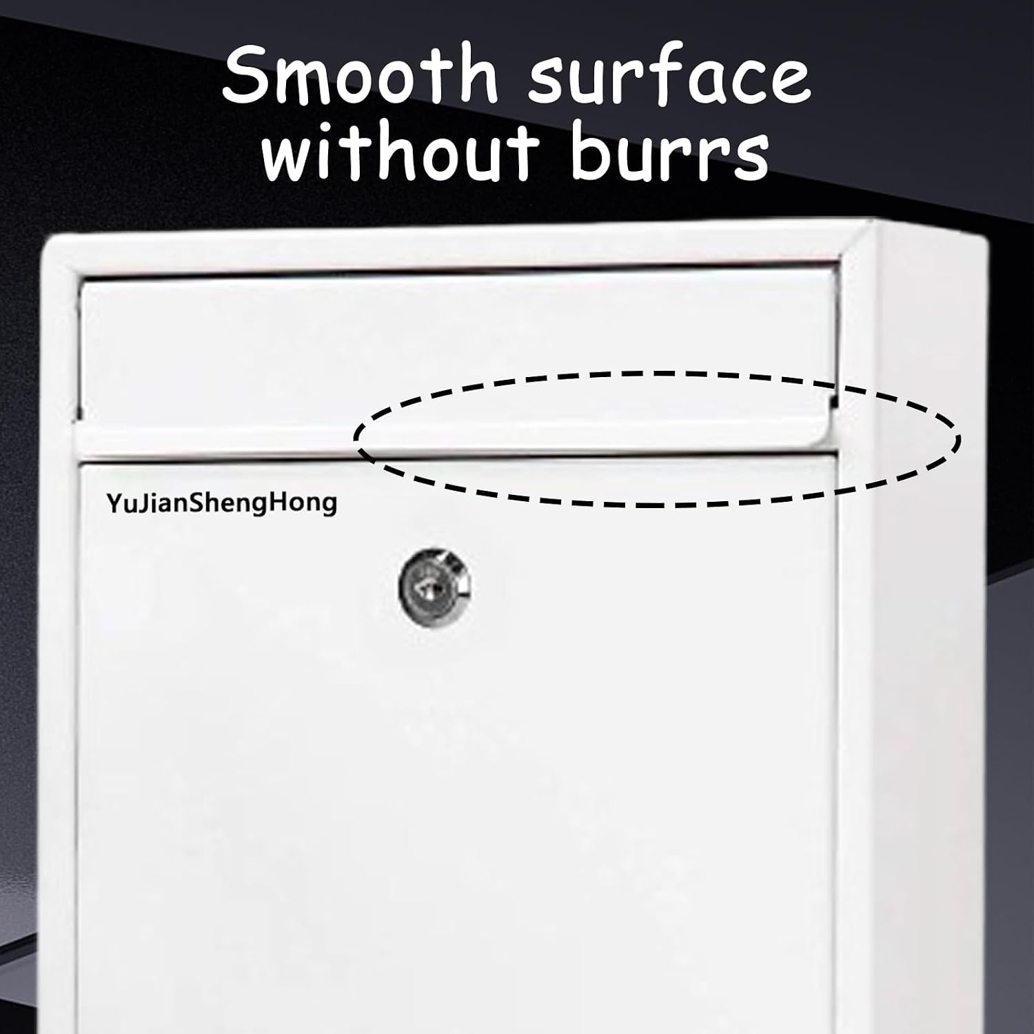 YuJianShengHong Wall Mount Locking Mailbox 12.6 x 8.6 x 3.4 Inch, White Wall Mounted Mailbox, Mailbox Wall Mount