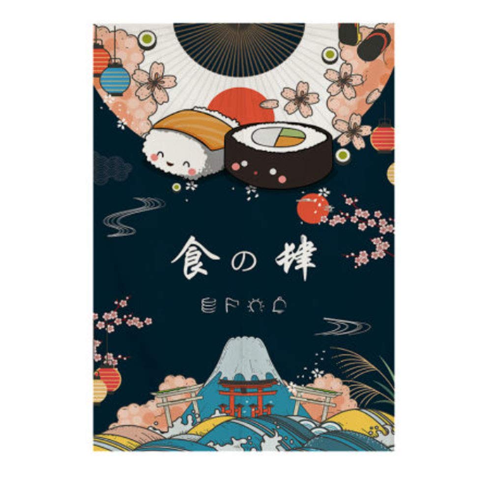 Maya Star Rideau de porte japonais Noren - Rideau occultant - 80 x 120 cm - Sushi