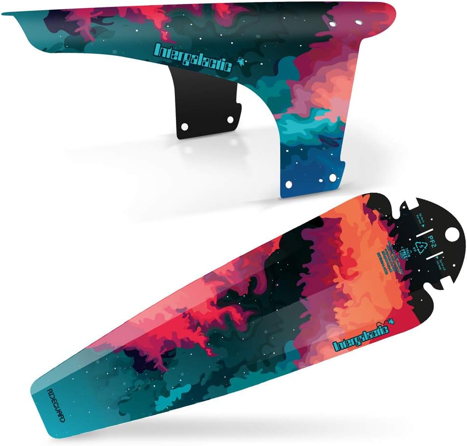 MTB Front PF1 & Rear Saddle PF2 Clip On Mudguard Fender Set. Fits 24”, 26”, 27.5”, 29”, Plus Size and Fat Bikes. UK Made 100% Recycled Plastic Waste 100% Recyclable.