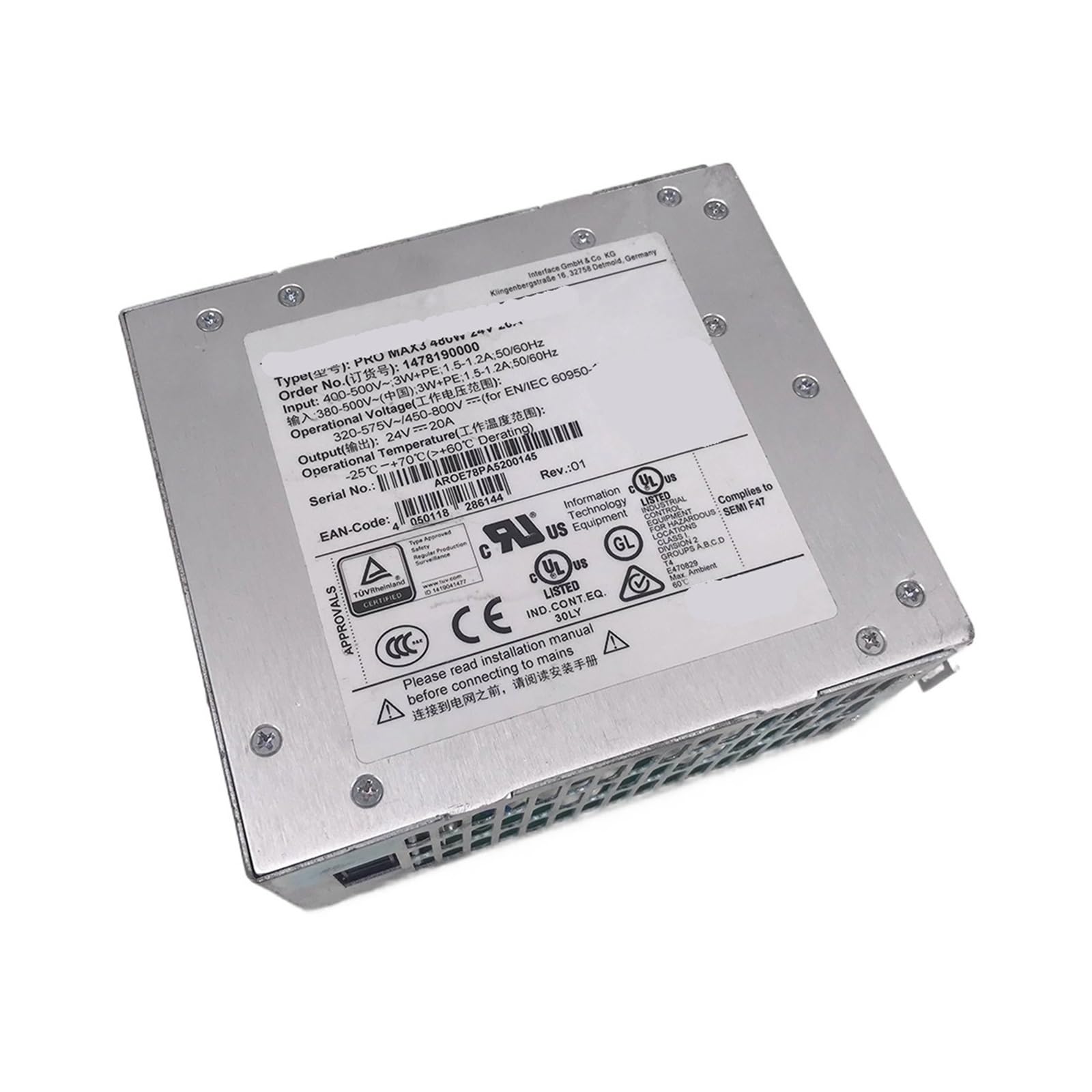 BRODEFUP 1478190000 MAX3 480W 24V 20A Switching Power Supply
