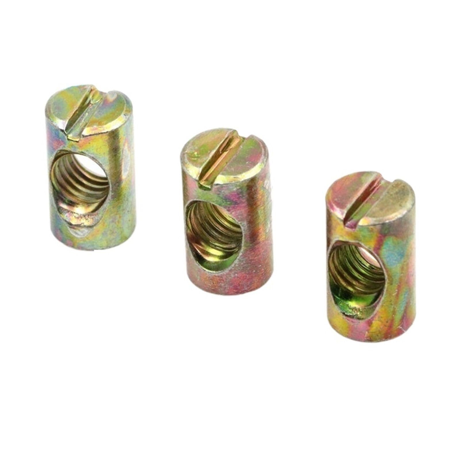PULaif Furniture Barrel Nuts, Thumb Screws Pack Of 10, Slotted Barrel Nuts Cross Dowels, Multiple Sizes M4 M5 M6 M8(M5x8mmx10mm)