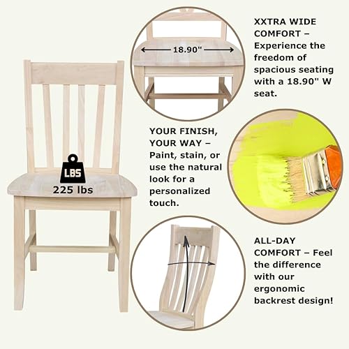 Miniatura 5 de Juego de dos sillas de comedor de café, sin terminar