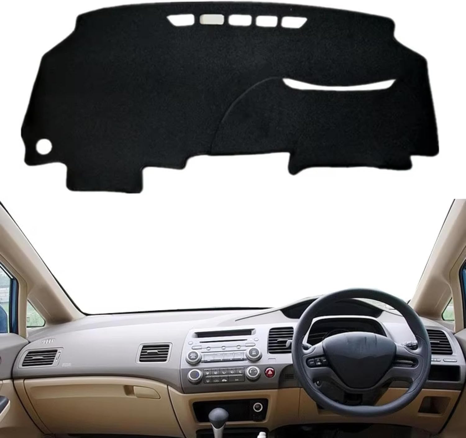 DdaiXQ Car Dashboard Mat For Civic 2006-2011, Anti Slip Anti Glare Dustproof Dashboard Cover Pad Protector Dash Cover Sunshade Dashmat