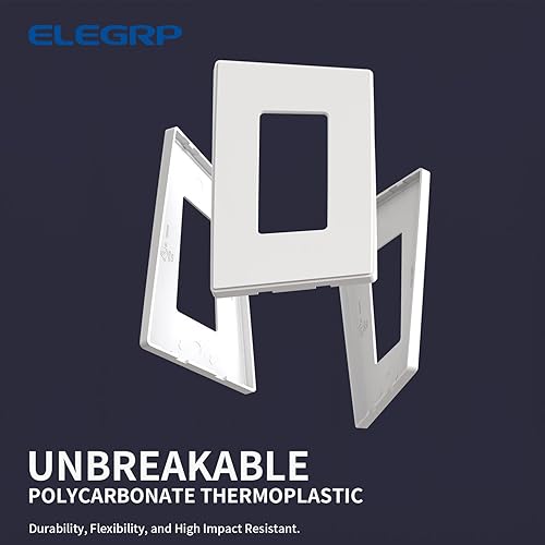 Miniatura 4 de ELEGRP Placas decorativas de pared sin tornillos, de tamaño mediano, cubierta termoplástica irrompible para interruptor de salida de receptáculo