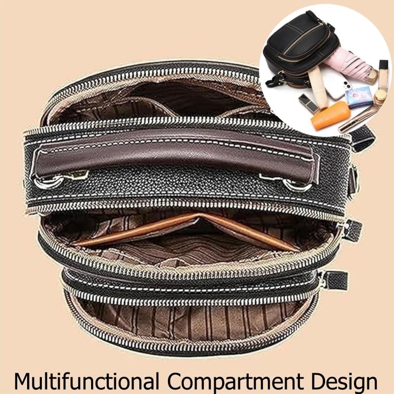 Bousalutend Classic Multifunctional Compartment Crossbody Bag, Women's Stylish Handbag, Retro PU Leather Shoulder Bag4