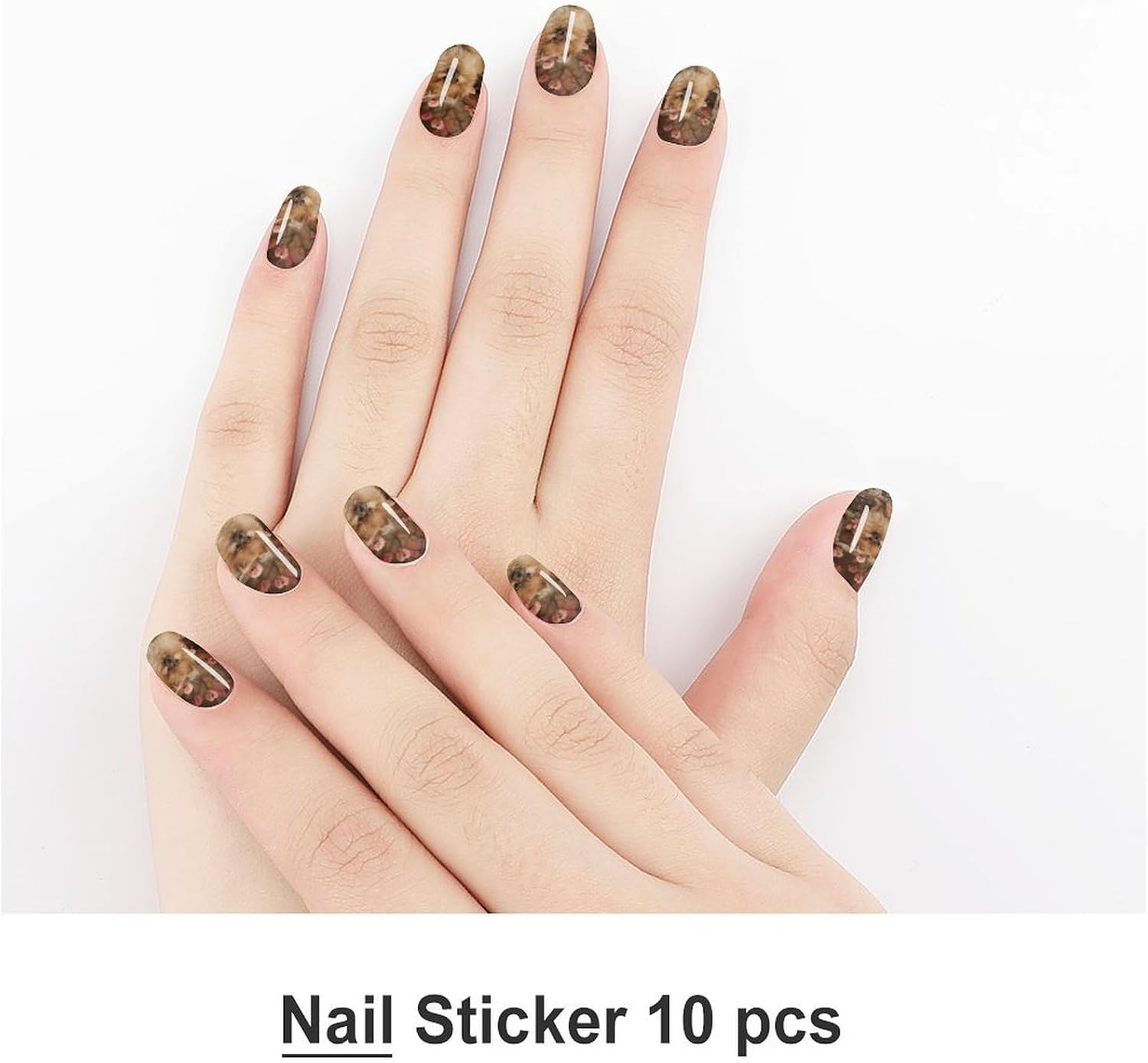 100 Pieces Full Nail Wraps Self-Adhesive Gel Nail Stickers for Women | Dog on Stool Nail Strips, UV Free, Chip Resistant, Waterproof Full Cover, Long Lasting Nail Decals
