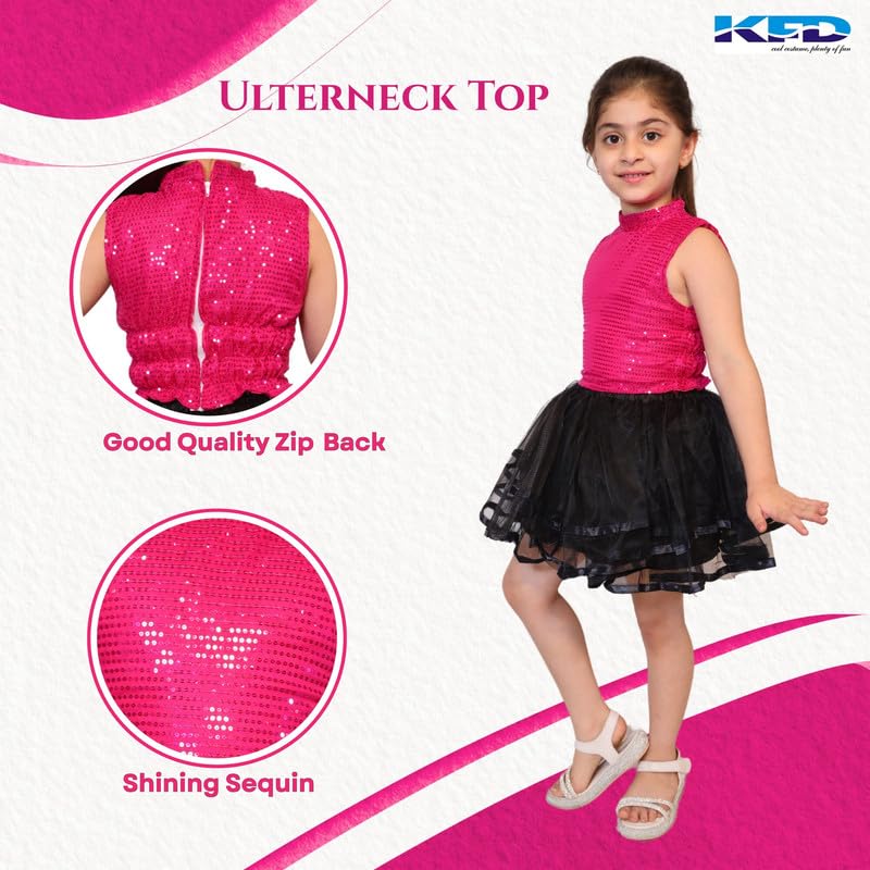Image of Kaku Fancy Dresses Western Dance Top for Kids Halter Neck Top For Annual Function (ONLY TOP) - Skirt not included