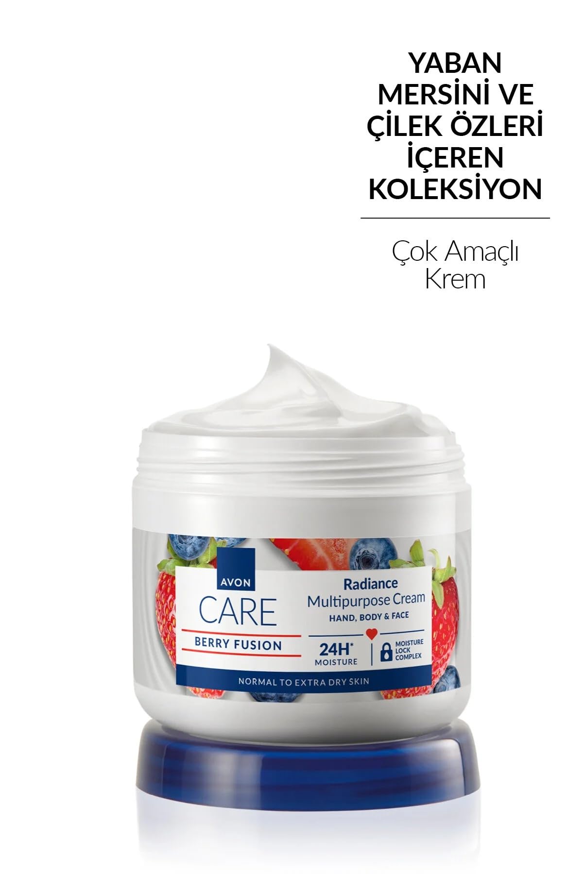 AVON Care Berry Fusion Yaban Mersini ve Çilek Özlü El, Yüz ve Vücut Kremi, 400ml, 3'lü Set