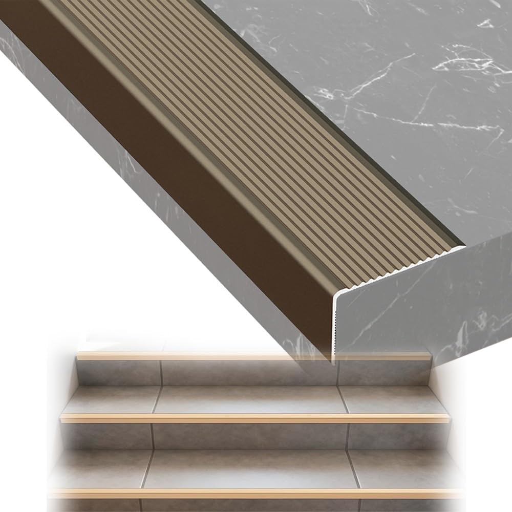 Perfil de protección para borde de escalón de aluminio en forma de L longitud de 90cm resistente 8