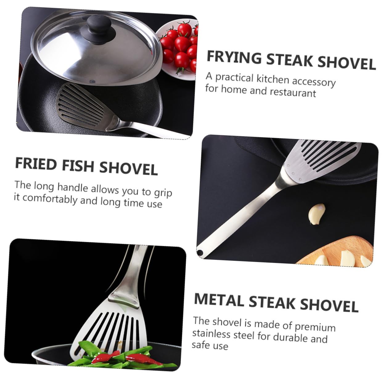 Alipis 3 Piezas Espátula De Cocina De Acero Inoxidable Panqueque De Cocina Volteador Ranurado Espátula para Panqueques Espátula De Pescado Antiadherente Bife Acero Inoxidable 304 Silver