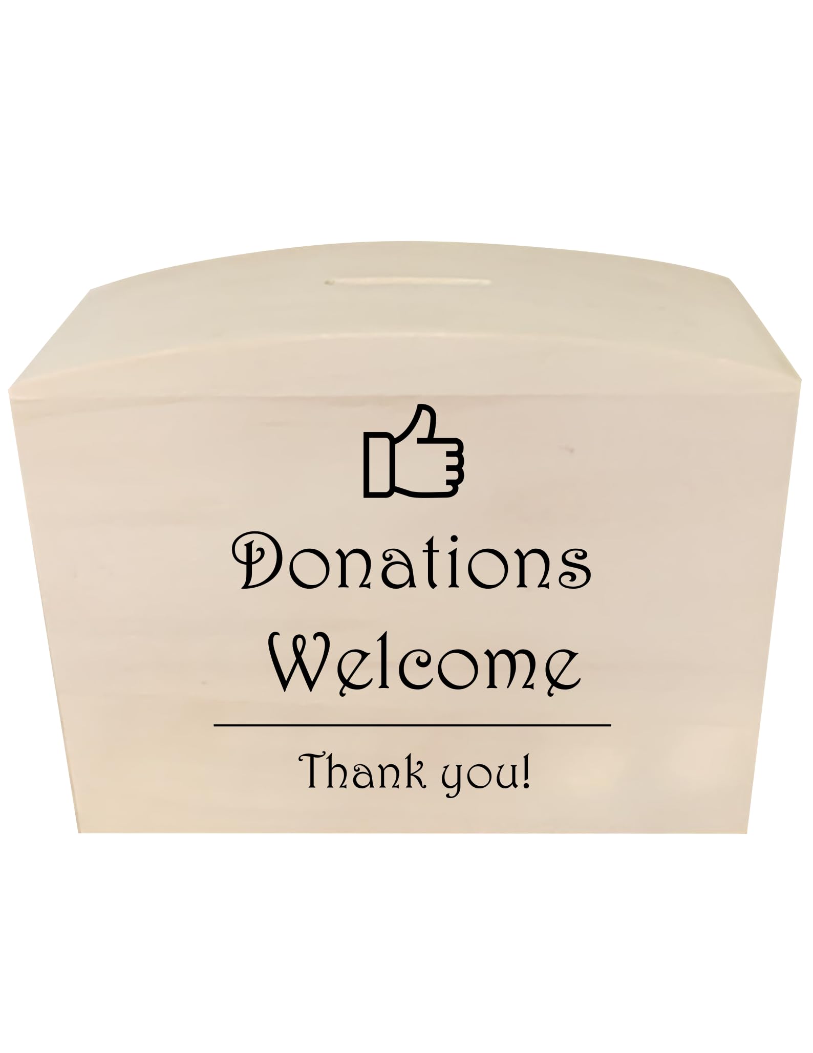 Engraved Wooden Donations Box; Charity Donation Money Holder; Churches, Museums, Schools; Solid Wood with Pull-Out Drawer; Size 15cm x 8cm x 11cm
