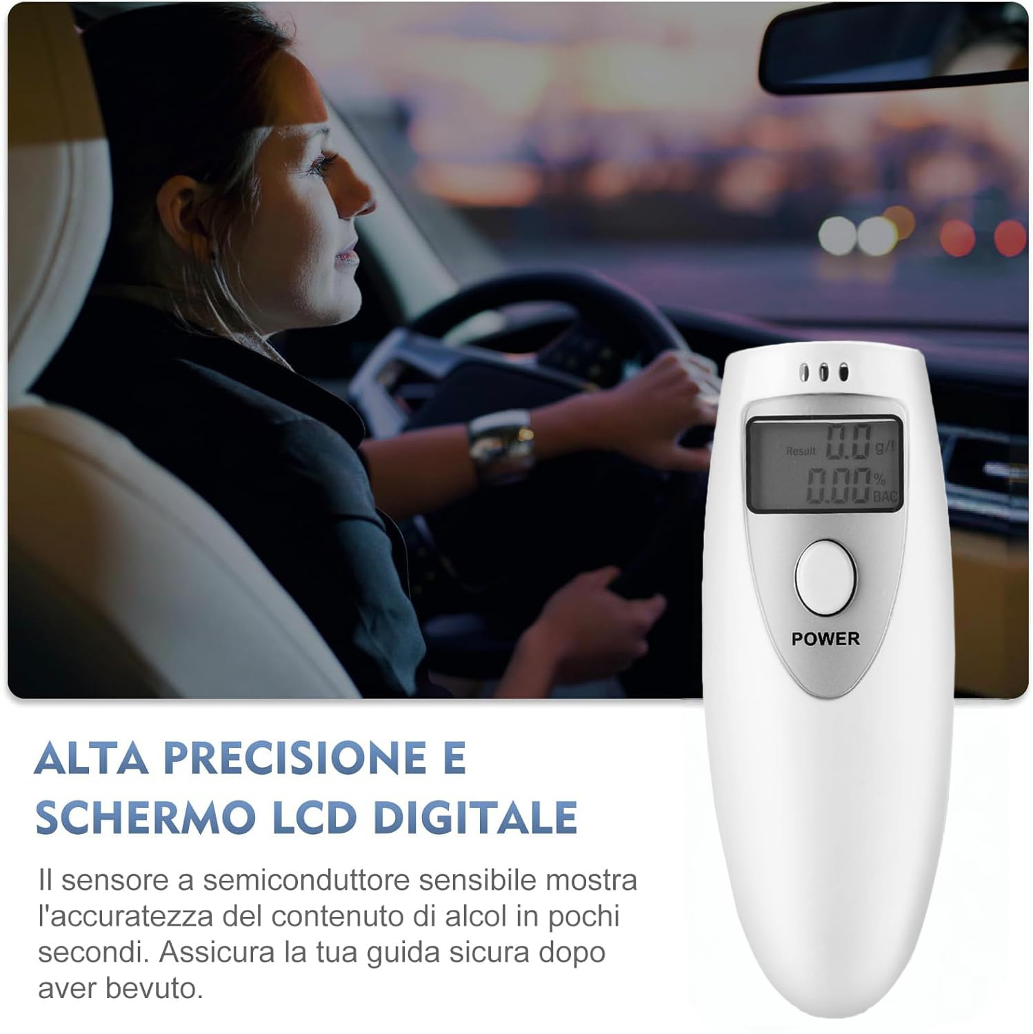 Ethylotest Electronique, Ethylotest Electronique Homologué NF Ethylometre Alcootest Ethylometre Portable Acohol Tester pour la Maison et Les fêtes 000