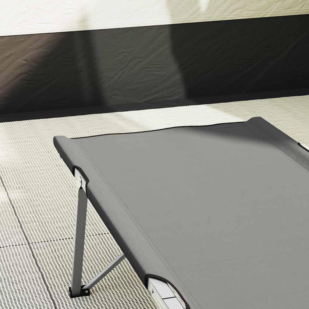 Klapp Schlafbett Campingbett faltbar grau 194 x 62,5 x 42,5 cm Stahlrahmen leicht tragbar kompakt für Outdoor Garten Festival Notfall Übernachtung Erwachsene Kinder bequem