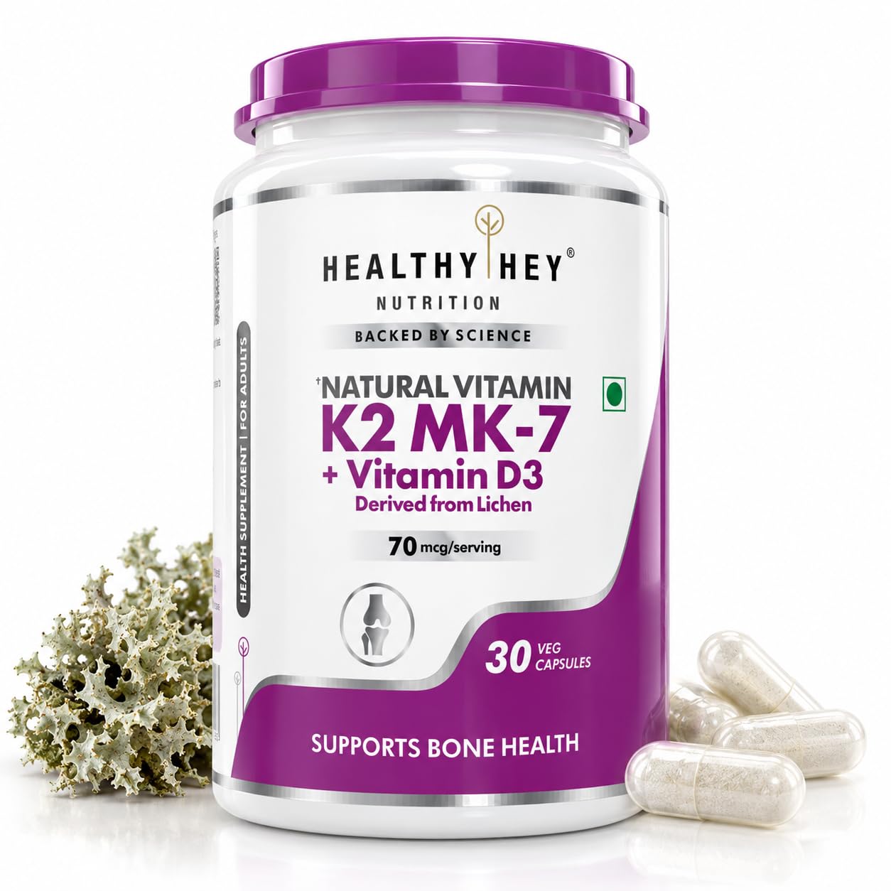 HealthyHey Natural Vitamin D3 + K2 MK-7 | 100% Vegetarian Vitamin D3 & K2 Benefits Bone Health - 120 Capsules — Amazon image 11