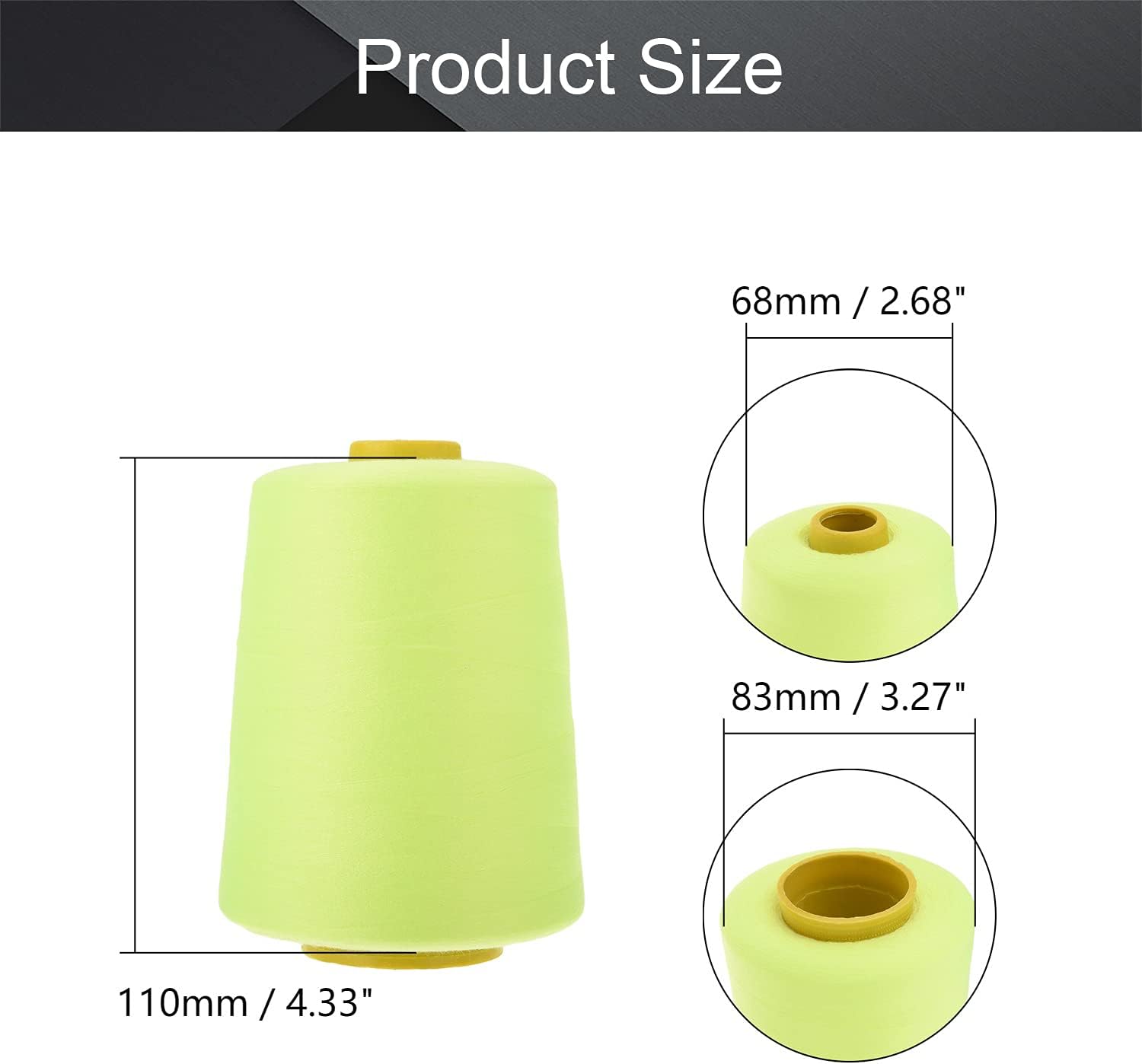 Othmro 2Pcs Polyester Sewing Thread 402 Serger Machine Thread 8000 Yards Each Spools Embroidery Thread Connecting Serger Thread for DIY Sewing Machine and Hand Repair Works Fluorescent Yellow 201