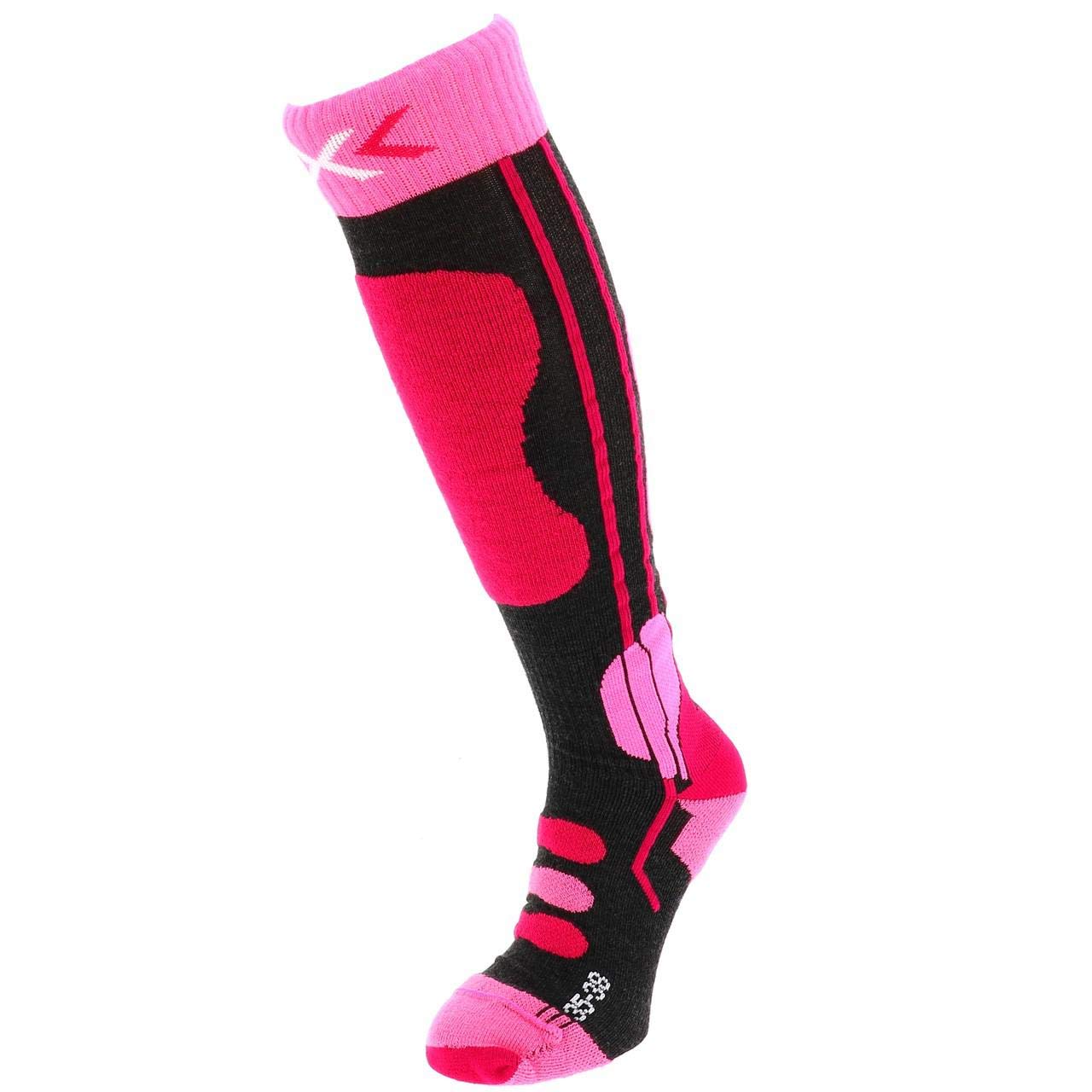 X-Socks Dzieci Ski Jr 4.0 Skarpety Anthracite Melange/Fluo P 33-35
