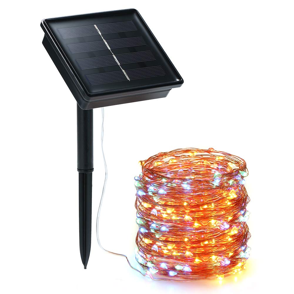 Solar String Lights 72ft 100 LED Rope with 8 Modes for Party Garden Home Festival Decoration