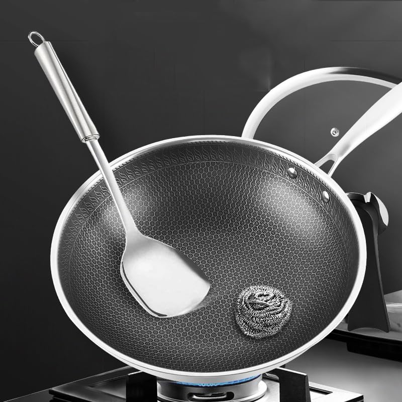 Wok de fondo plano hierro 32 cm miniatura 3