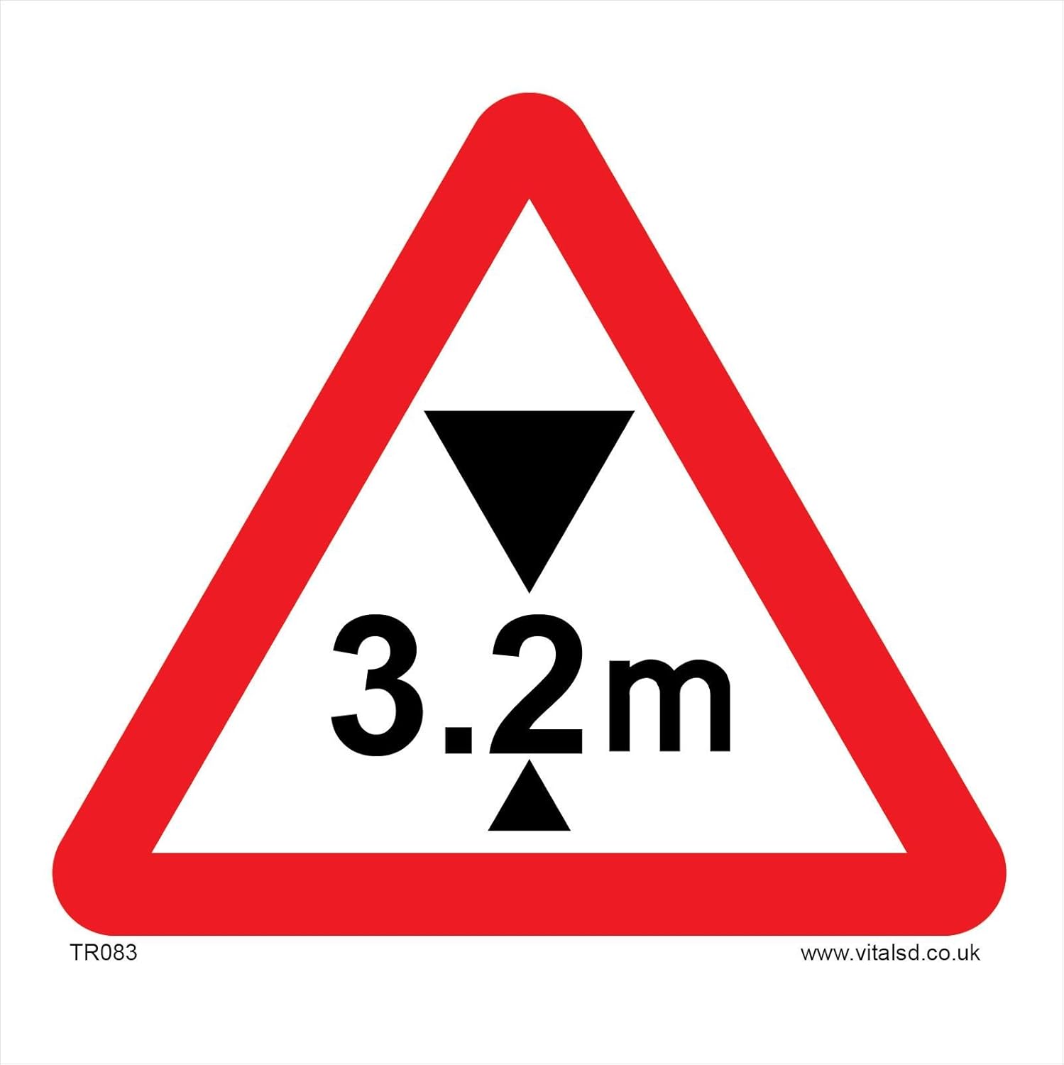 TR083 Traffic Sign 3.2M MAx HEIGHT Signs 450mm x 450mm 3MM STANDARD