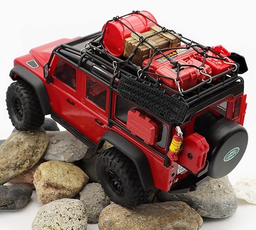 Miniatura 4 de GLOBACT 124 118 RC Crawler Accesorios Decoración del techo del automóvil, red de equipaje, tablero de recuperación, extintor de incendios, caja de