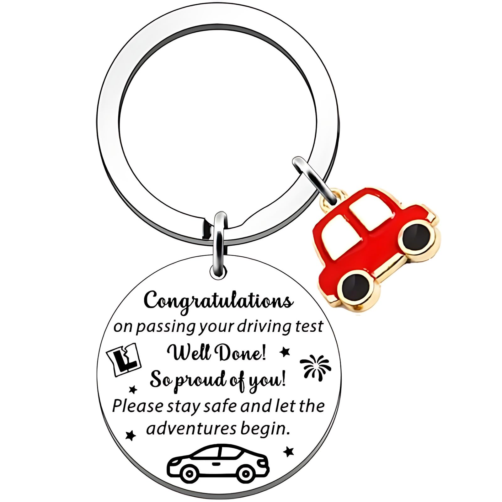 CEEGEWW Passed Driving Test Gifts,Drive Safe Keyring,Learner New Driver Keyring,Thank You Gifts for Driving Instructor,for Girls Boys Boyfriend Husband Dad Congratulation