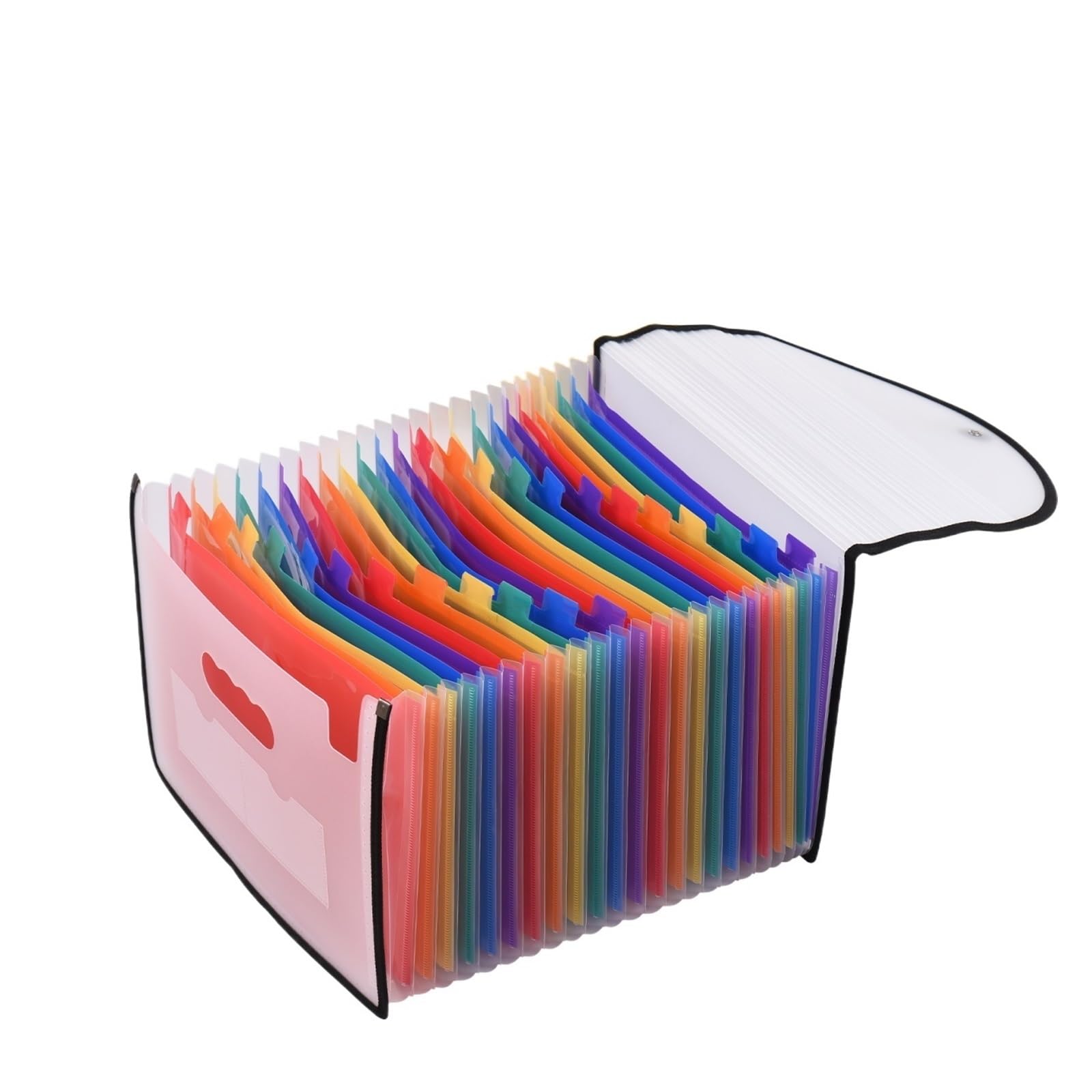 Dokumentenbox Akkordeon-Ordner-Organizer, 24 Taschen, erweiterbare Aktenhülle mit Abdeckung, Dokumenten-Organizer im Briefformat A4, Regenbogenfarbe(Tyoe 2)