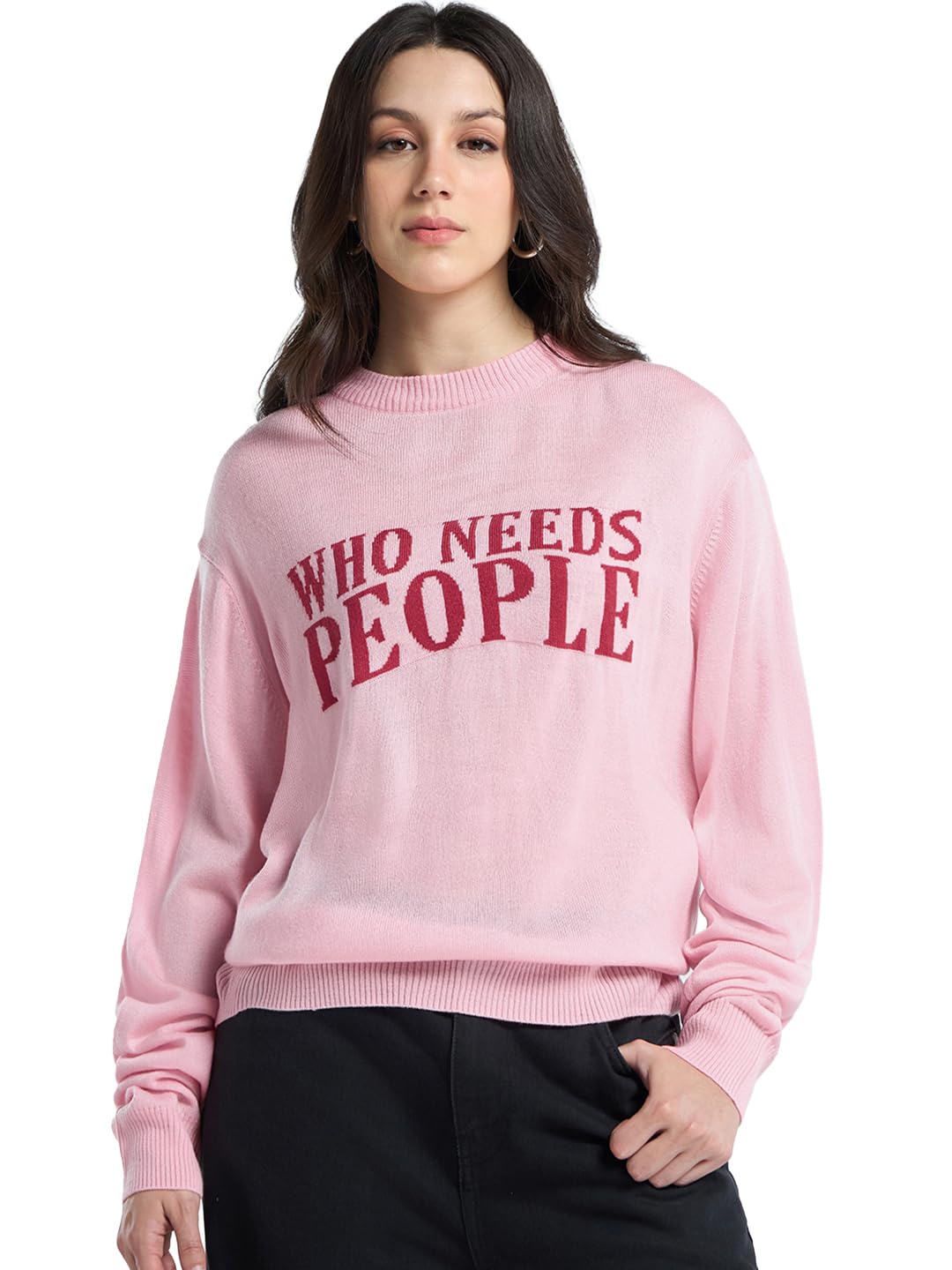 bewakoof Women's Acrylic Super Loose Fit Sweater | Sweater for Women Winter Wear-picture-32