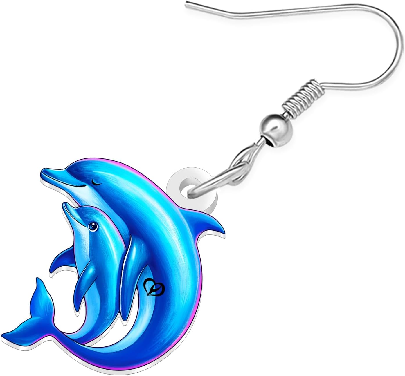 DOWAY Acrylic Cute Dolphin Earrings Dangle Ocean Jewelry Summer Hawaiian Beach Earrings Charms Dolphin Gifts for Women Mom Sea Animals Lovers - Image 4