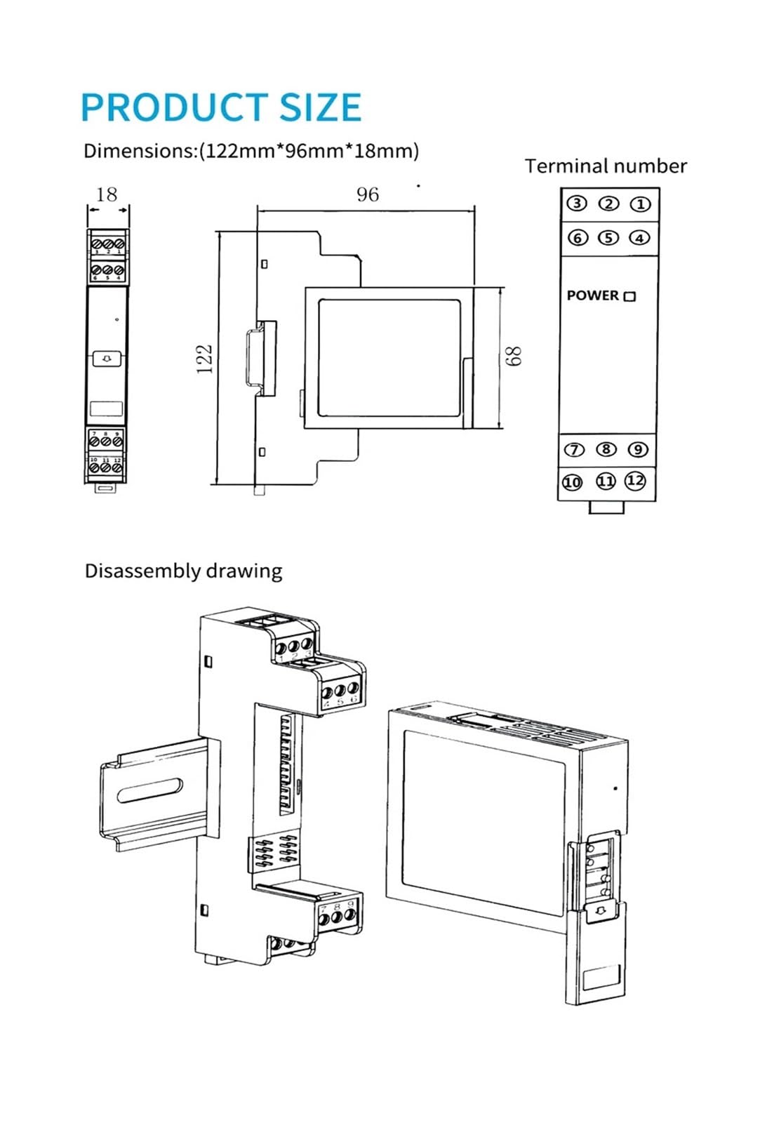 Convertitore di segnale DC24V 0-75mV 4-20mA 0-10V 0-5V 1 In 1 Out 1 In 2 Out 0-10mA 0-20mA 0-5V 1-5V Isolatore di segnale analogico(0-10V)