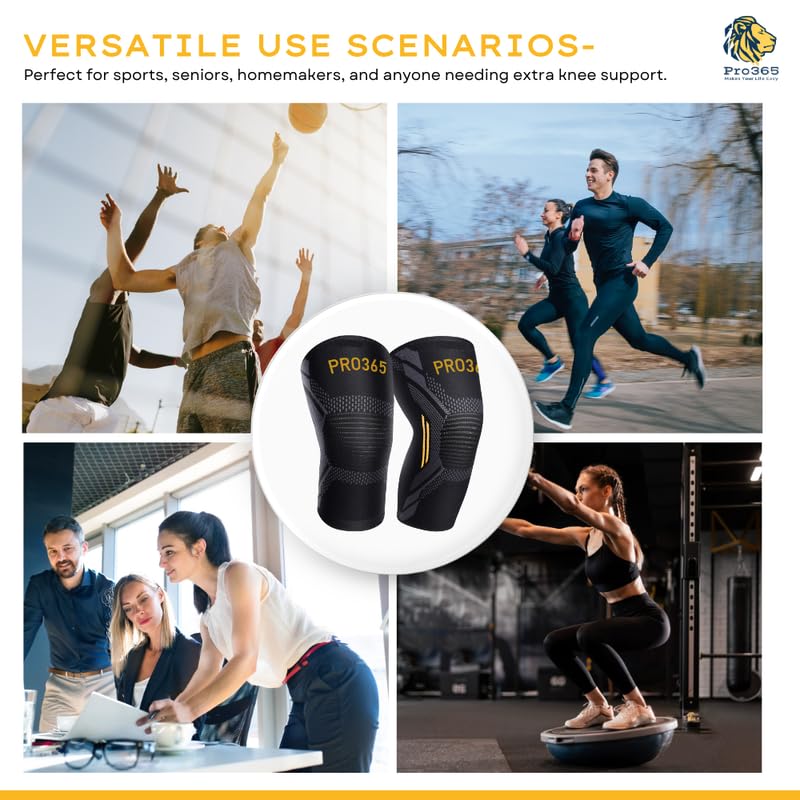PRO365 Premium Gym Knee Cap| Advanced Pain Relief Brace| Supportive Guard| Stretchable Knee Pad| Protective Knee Band for Men & Women| Large| - Image 5 thumbnail