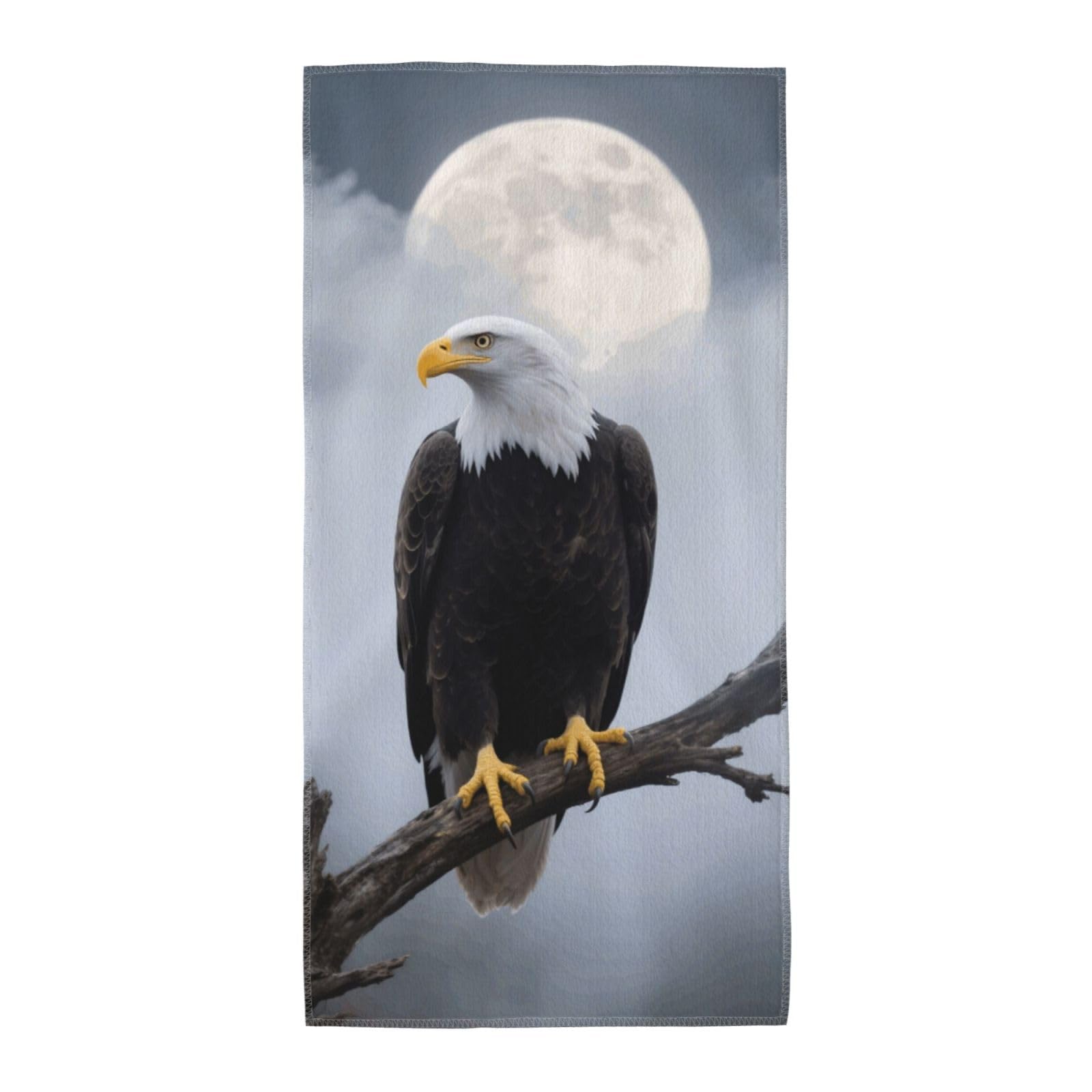 FekiLoot Absorbent Hand Towels 13.8"X27.5" Decorative Bathroom Towel Soft Microfiber Face Towel Eagle Full Moon Dish Kitchen Towels for Bathroom Kitchen Hotel Spa Bath Towels