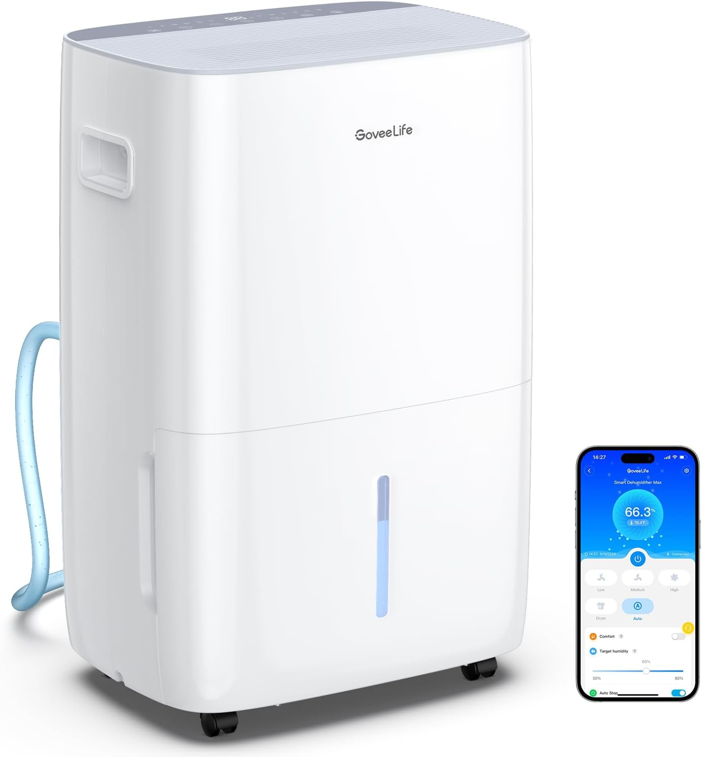 Dehumidifier for Home 4,500 Sq.Ft, 50 to 137 Pint Smart Auto Humidity Control, Drain Hose, 2.0Gal Bucket, Compressor Dehumidifiers for Basement with Auto Shut Off, Bathroom, Garage, w/WiFi
